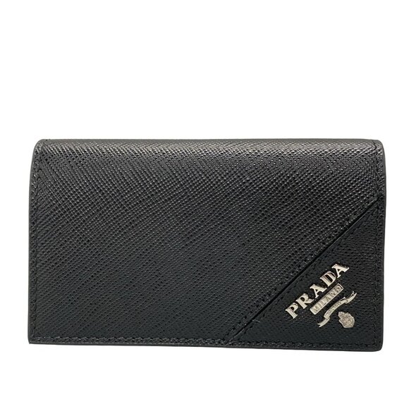 PRADA - Black Saffiano Leather Business Card Holder 504-063025 - Picture 1 of 11